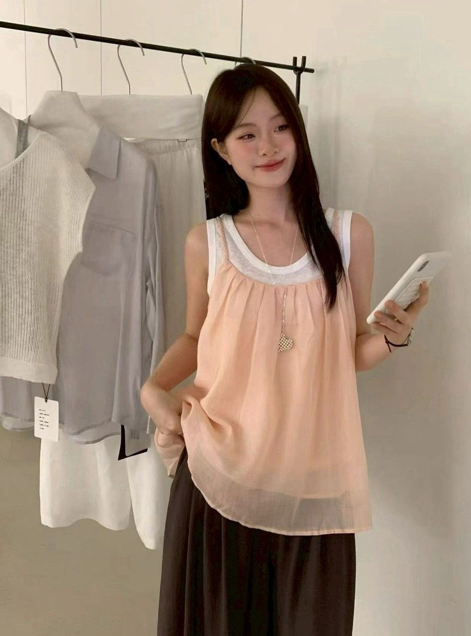 260513麻花肩打折衣加粗肩背心兩件套
