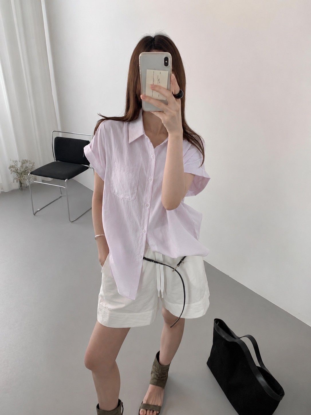 260522簡約翻領反摺袖百搭涼感襯衫