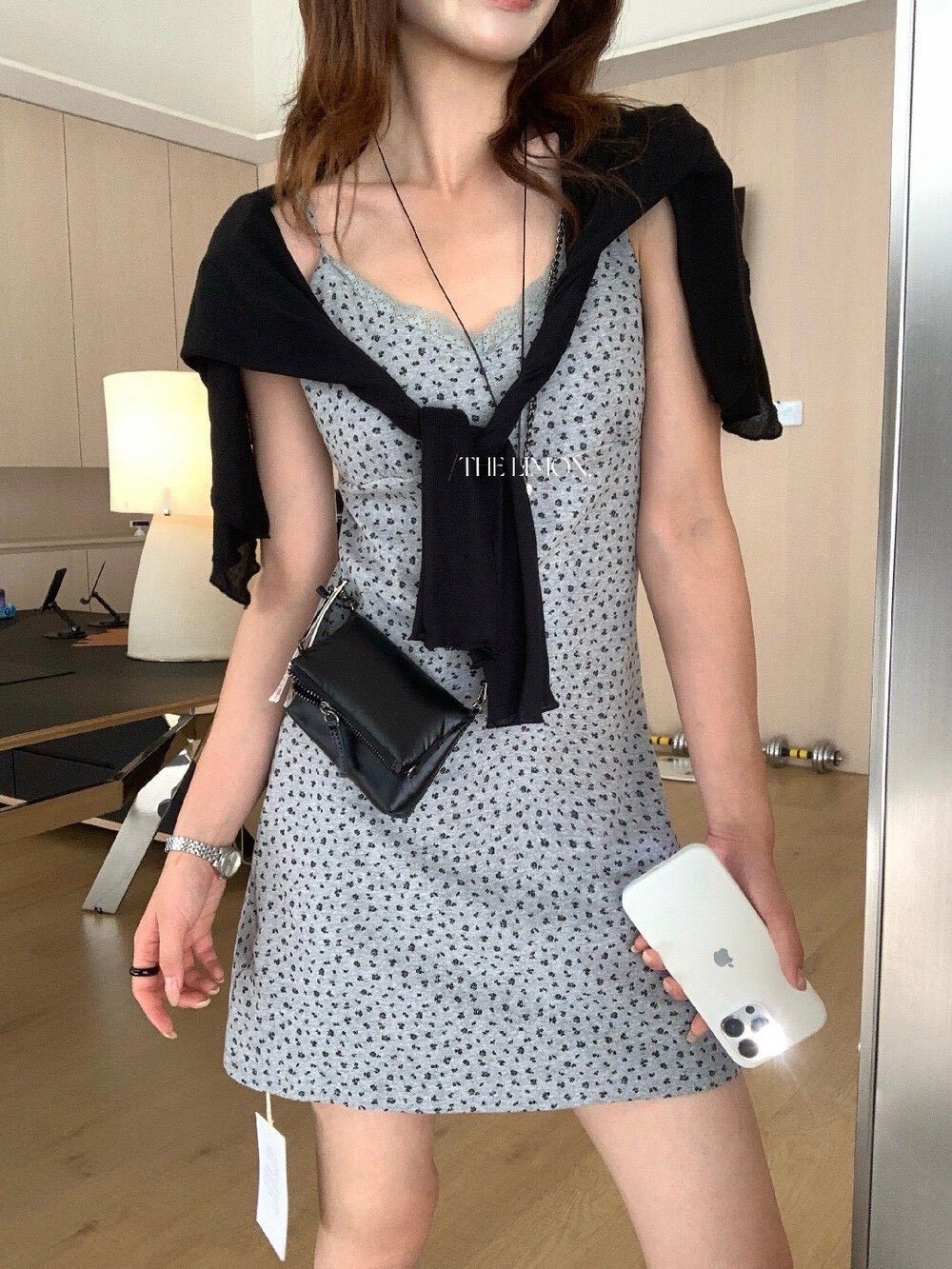 260525正版檸檬綠茶家吊帶碎花連衣裙加修身顯瘦百搭小衫兩件套套裝