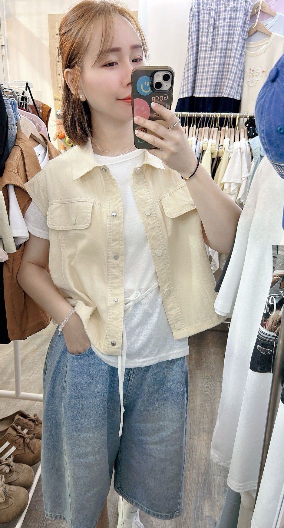 260609棉麻工裝抽繩背心
