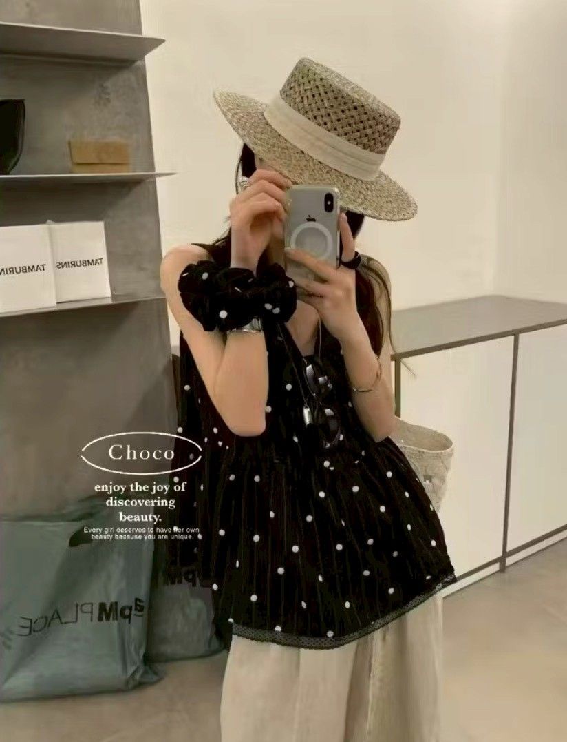 260609點點條紋附髮圈背心