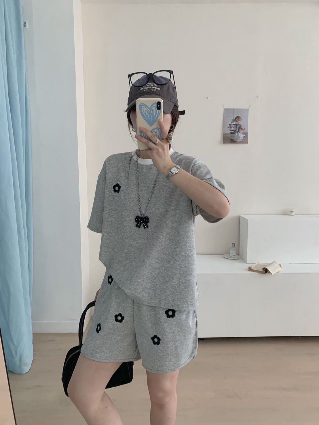 260608曼巴棉小花撞色休閒套裝