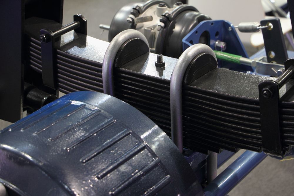 A Close-Up of A Truck Suspension System — Aust. Advanced Trailer Sales & Service in Berrimah, NT