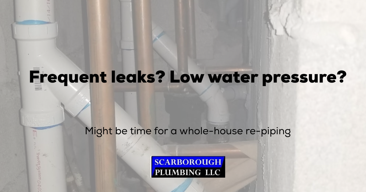 Silhouette of a dripping faucet over a puddle, blue background, text: Silhouette of a dripping faucet over a puddle, blue background, text: