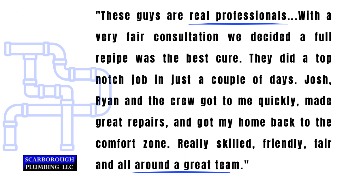 Silhouette of a dripping faucet over a puddle, blue background, text: 