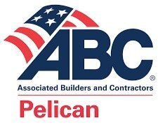 The logo for abc associated builders and contractors pelican
