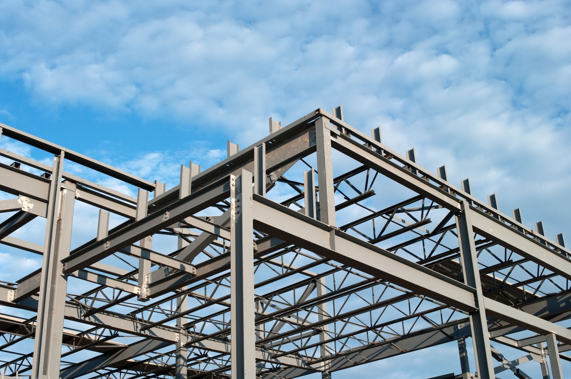 Office build underway with steel from a structural metal supplier.
