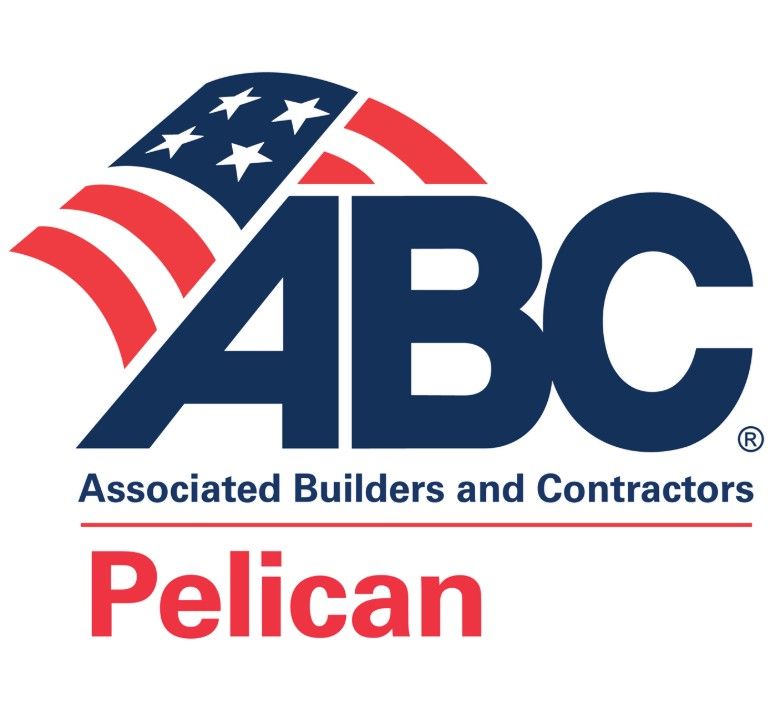 The logo for abc associated builders and contractors pelican