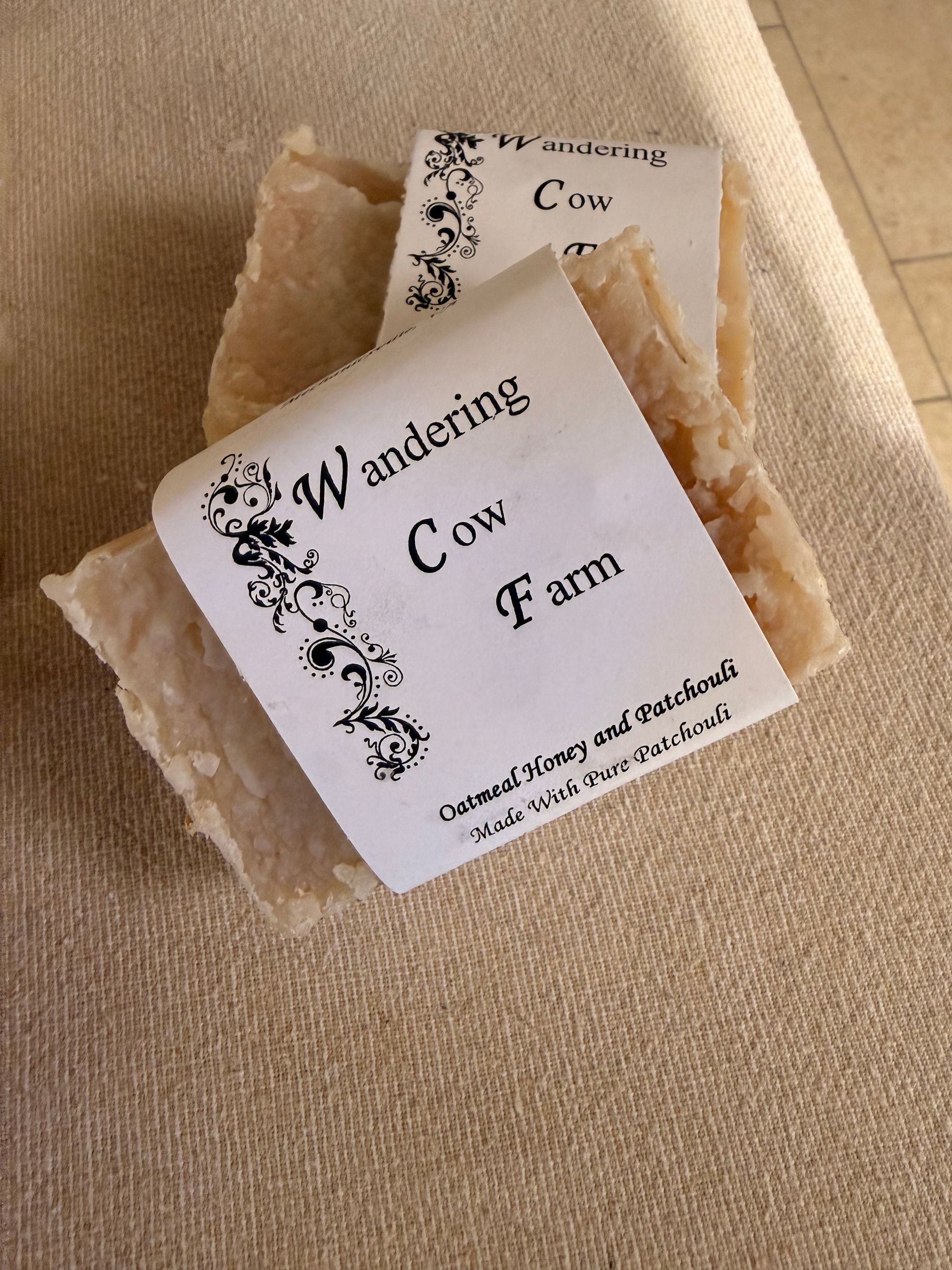 Wandering Cow Farm Soap - Oatmeal Honey and Patchouli