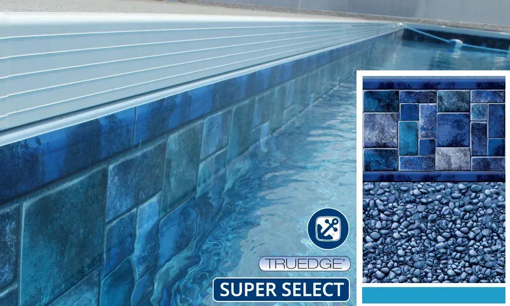 A picture of a swimming pool with the words super select on it.