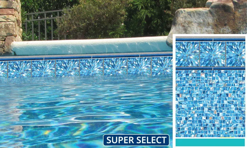 A swimming pool with a super select swimming pool liner