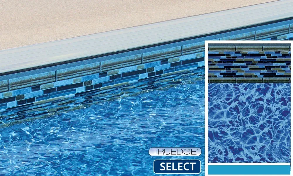 A swimming pool with a sign that says select on it