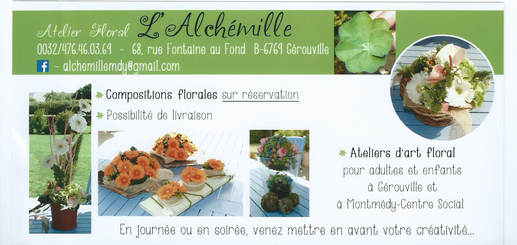 Une publicité pour l'alokanille montre des fleurs et une assiette de nourriture