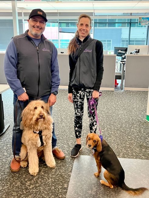 Farzad & Jasper, and Rhonda & Daisy Visiting BC Ambulance Services
