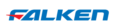 Falken Tires logo in blue with a red and white arrow.
