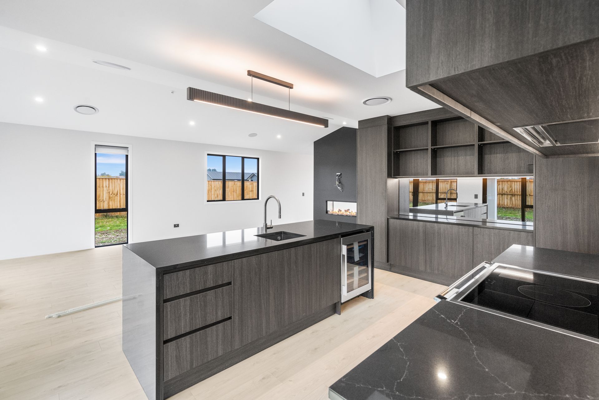 Kitchen displaying LED lighting and ventilation by Christchurch Electrical in West Melton, Christchurch
