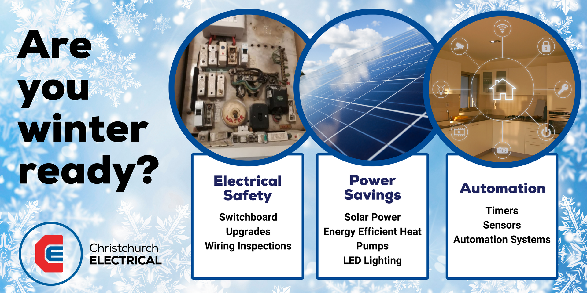 Are you winter ready? Graphics to depict electrical safety, power savings and automation
