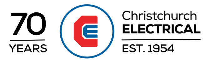 Christchurch Electrical - 70 Years logo
