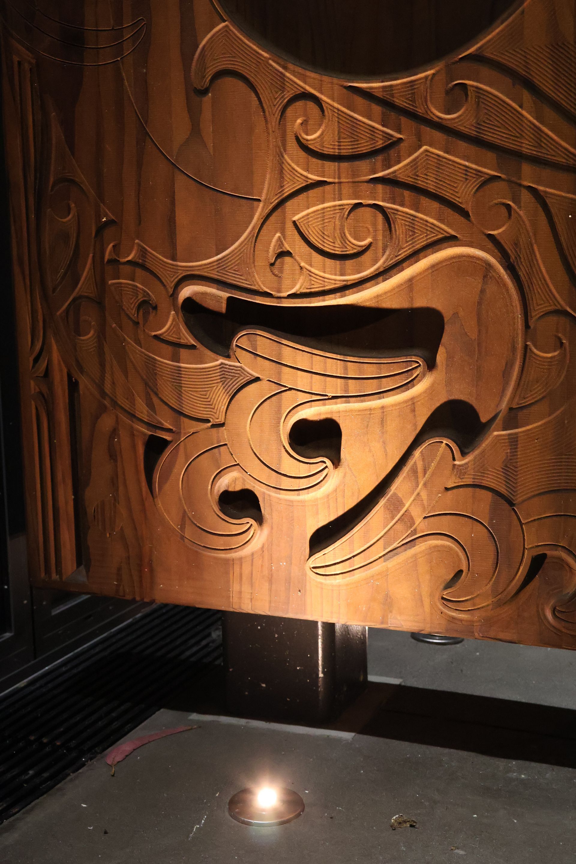 Christchurch Boys High School at night displaying feature lighting for artwork installed by Christchurch Electrical.