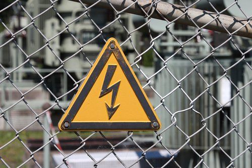 Sign warning of electric shock