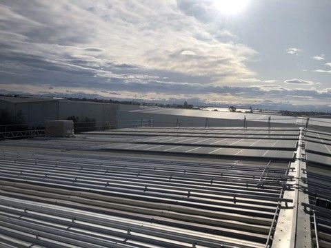 Solar panels installation preparation, commercial building