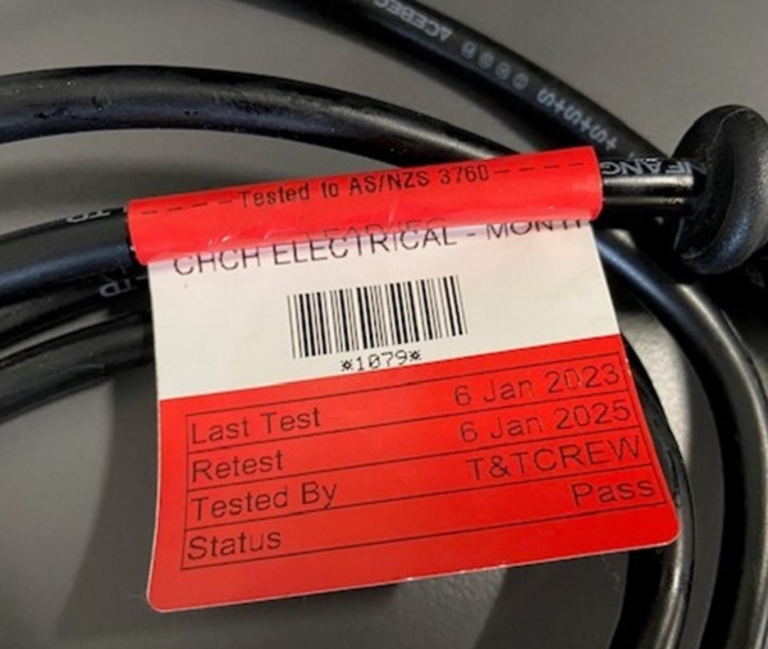 Christchurch Electrical Appliance Testing Tag