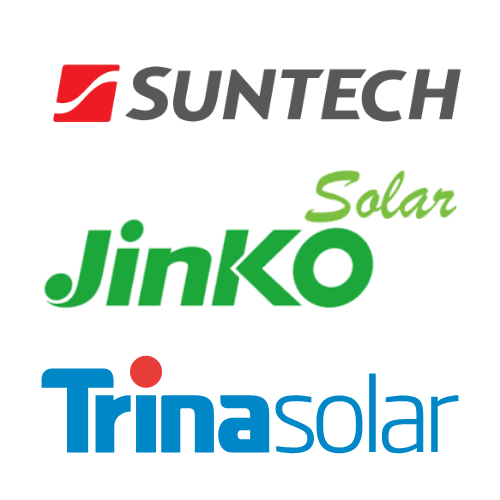 Suntech, Jinko Solar and Trinasolar logos