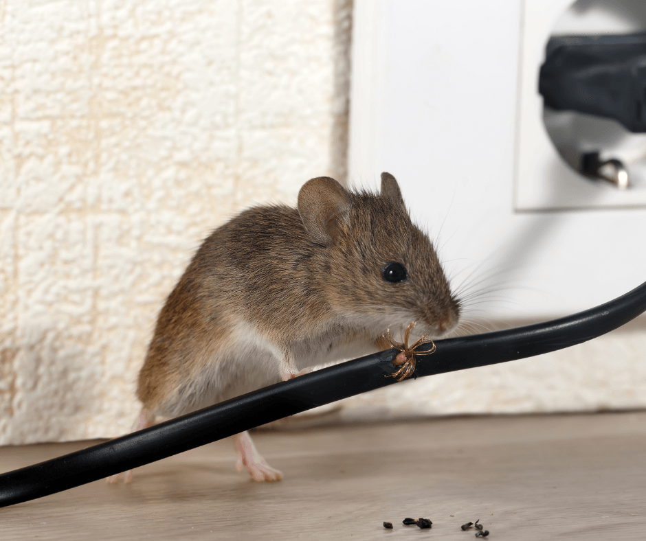Mouse Chewing Electrical Wire