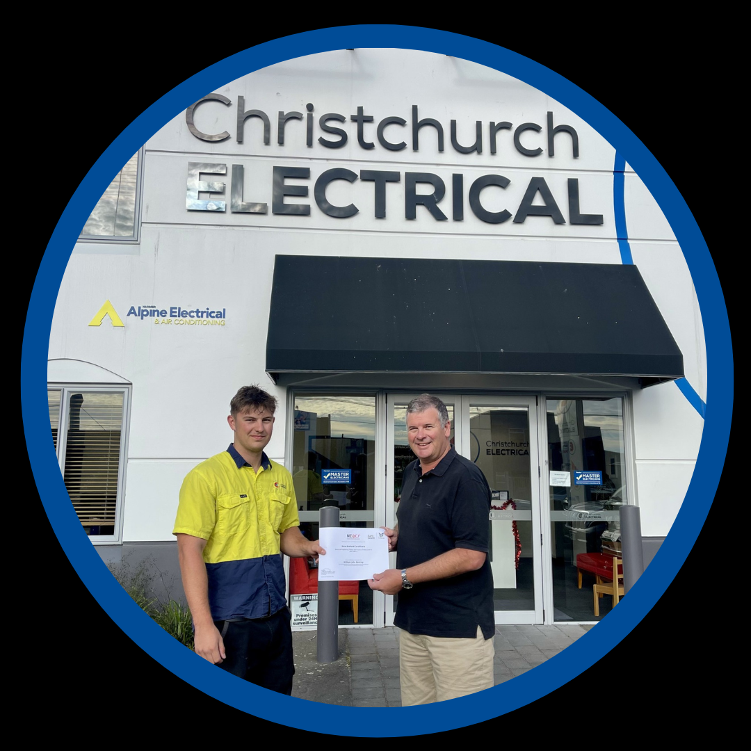 Warren Bentley behind the scenes filming at CBHS for Christchurch Electrical