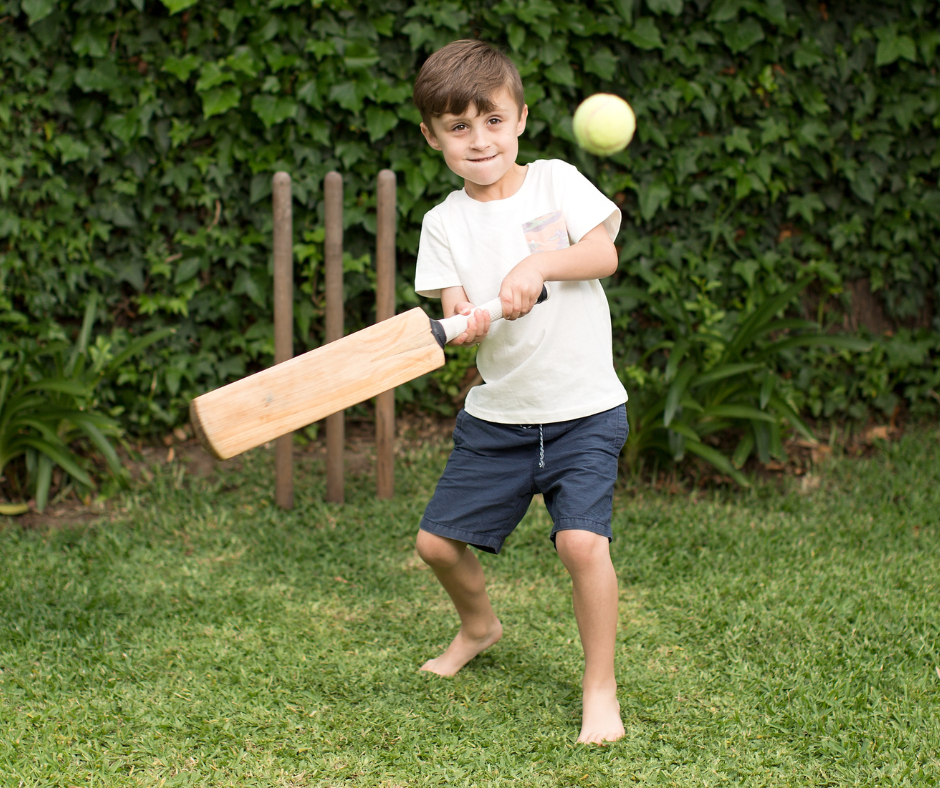 Backyard cricket - boy playing cricket