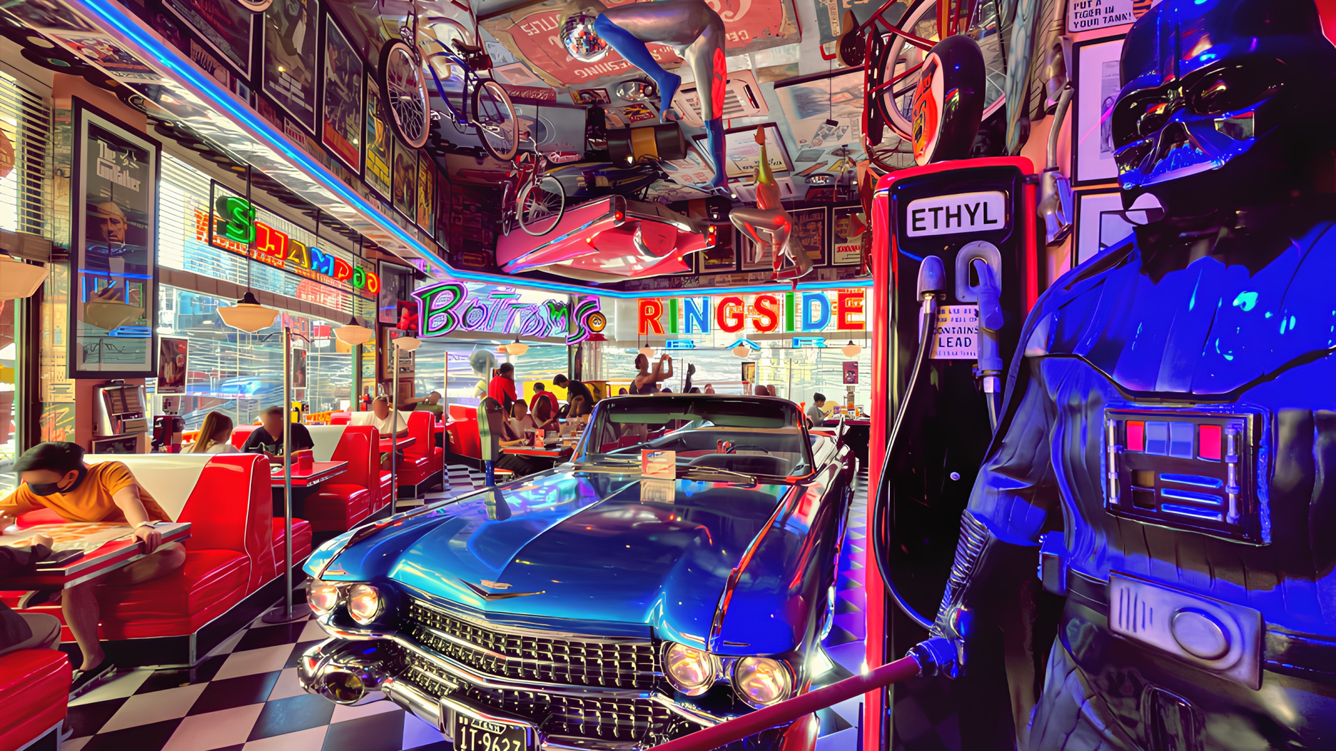 Filling Station Bar and Cafe retro 50s diner open 24 hours in Poblacion Makati near The Belamy Hotel