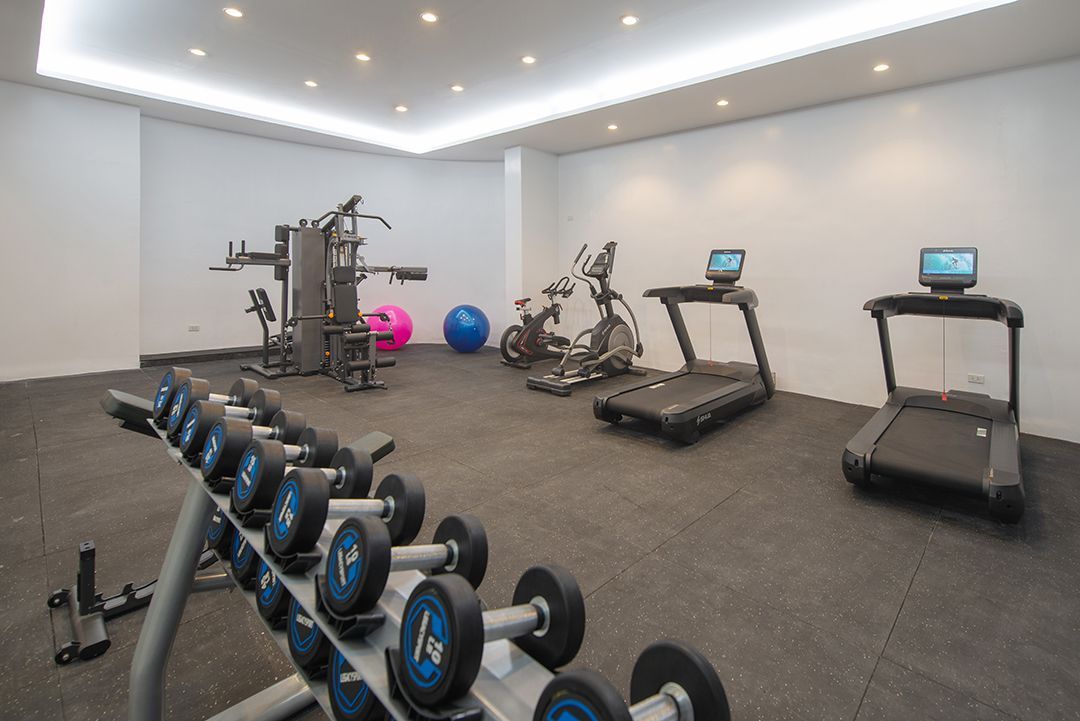 Modern gym equipment at Poblacion hotel