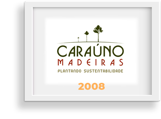 Uma fotografia emoldurada do logótipo da carauno madeiras de 2008