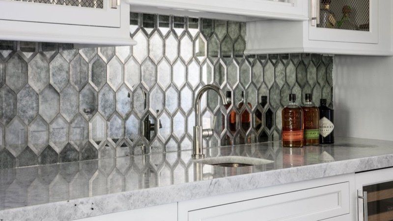Glass Tile used for kitchen backsplash