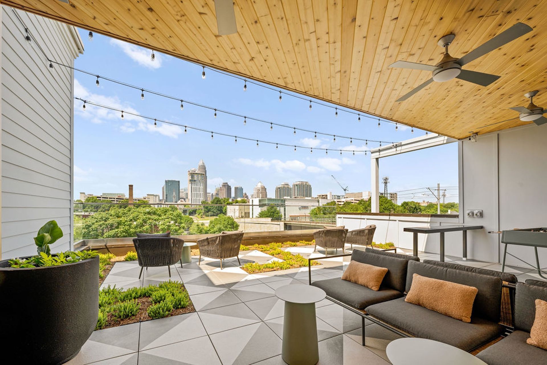 rooftop view of skyline at Alton Mill District