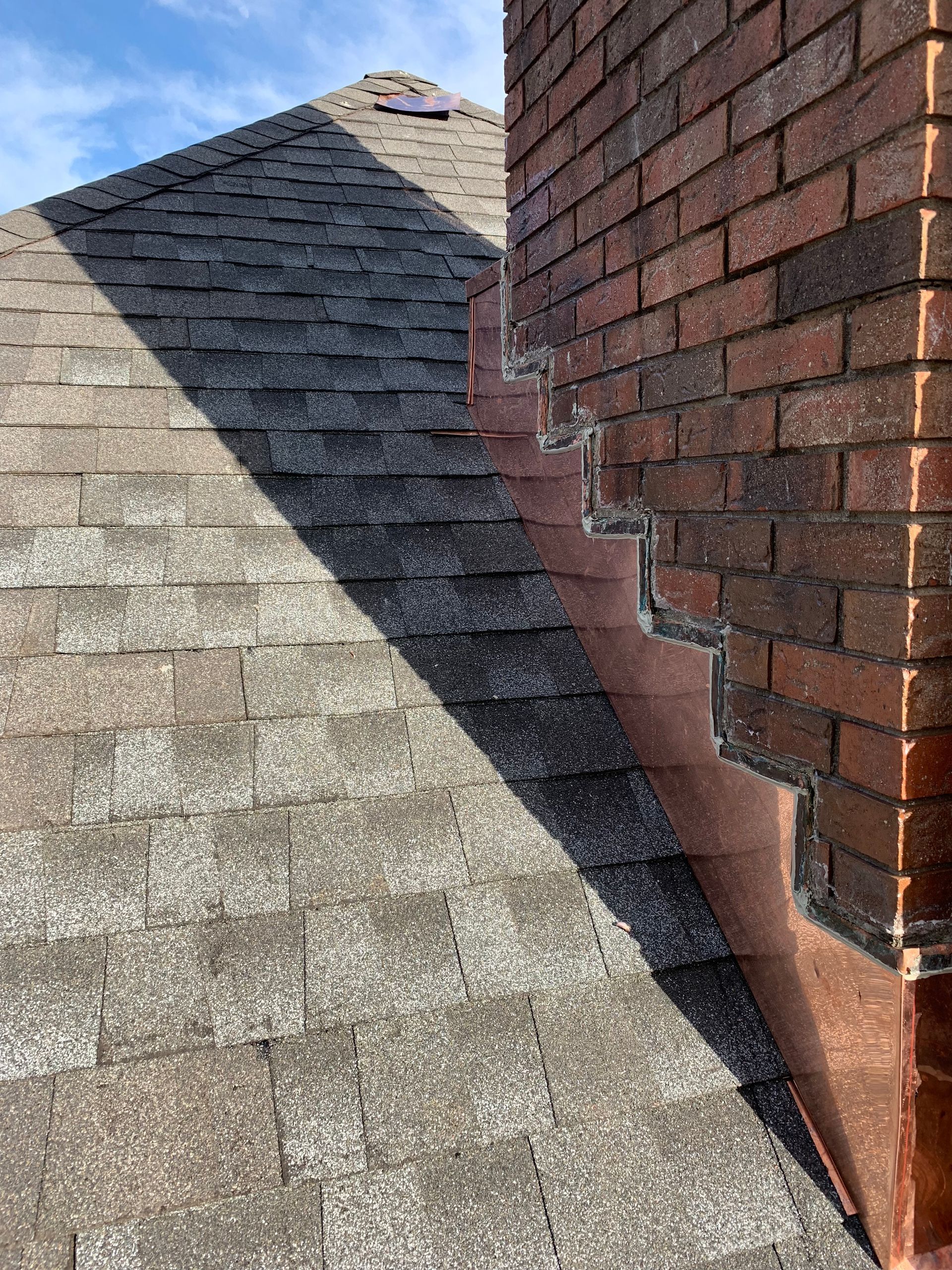 Chimney flashing replacement brick home CT by Executive Homes LLC