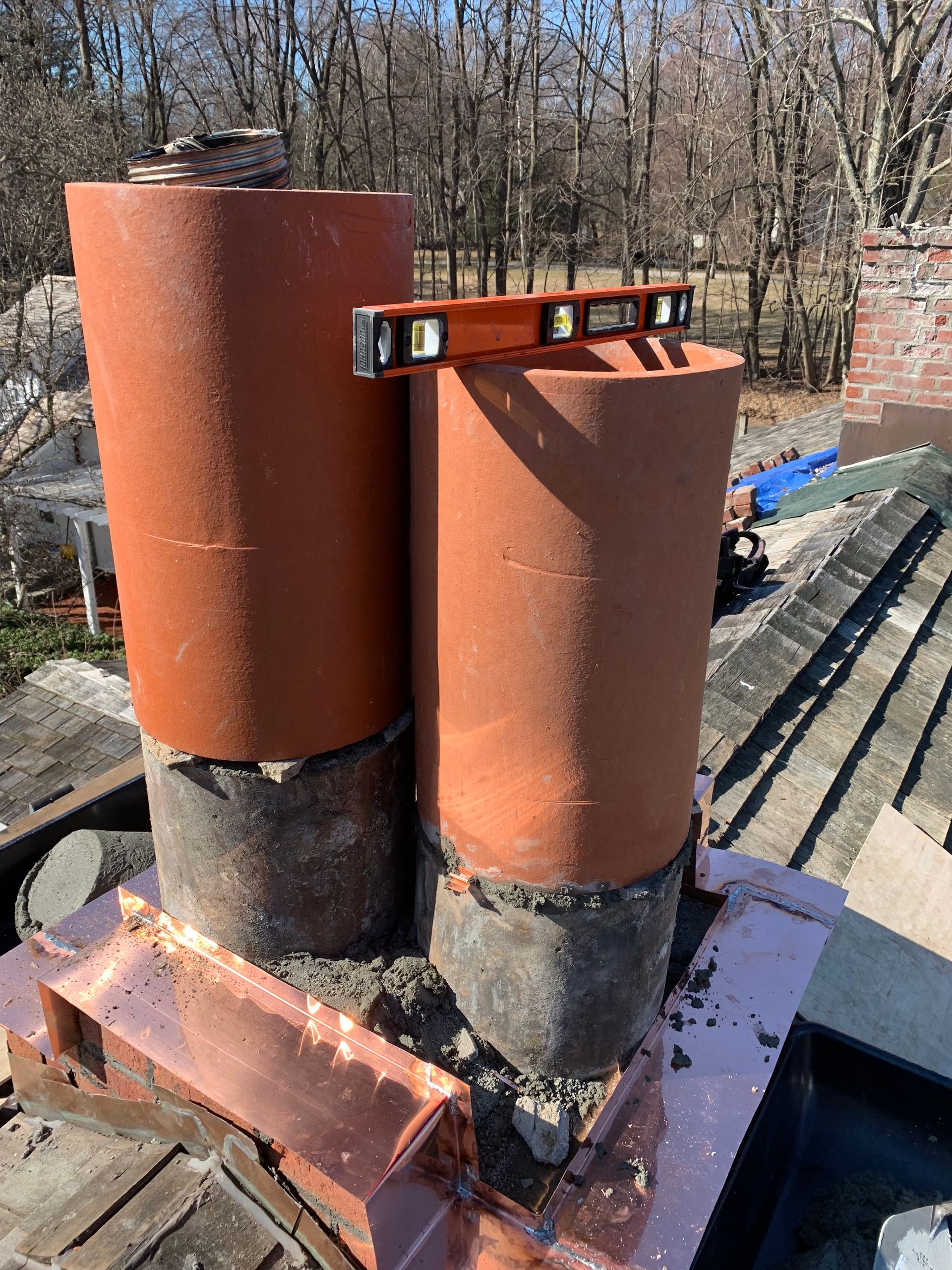 Chimney pot removal and rebuild Fairfield County CT by Executive Homes