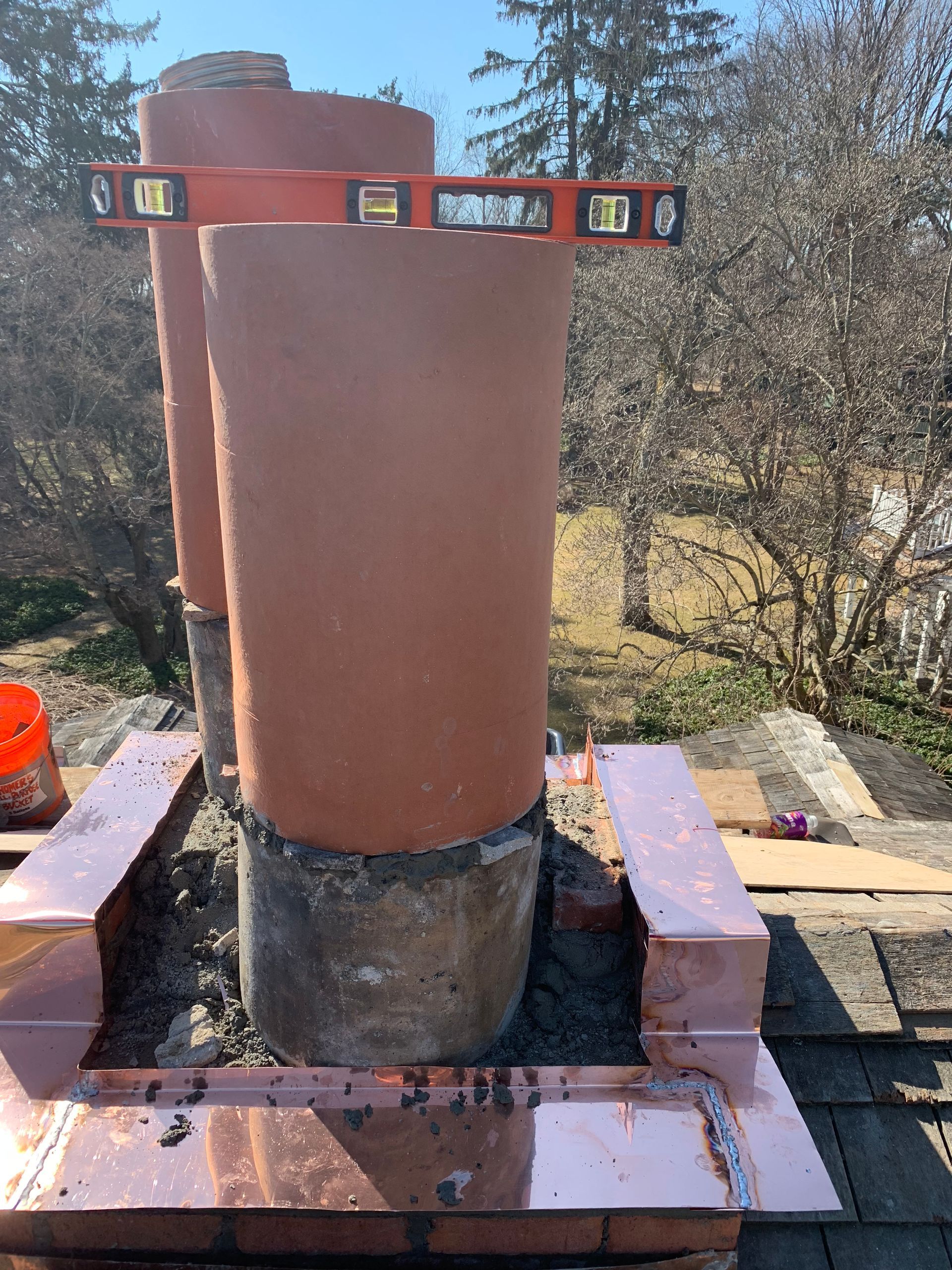 Full chimney rebuild and brick restoration Greenwich CT by Executive Homes