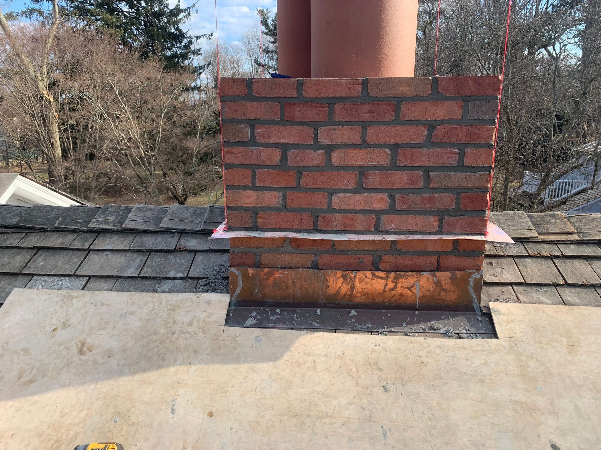 Full chimney rebuild and brick restoration Greenwich CT by Executive Homes