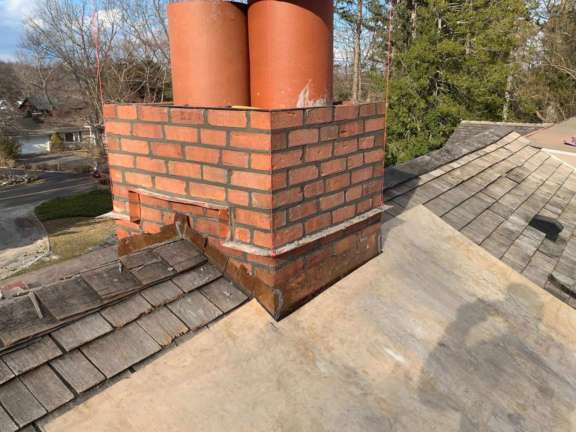 Chimney pot removal and rebuild Fairfield County CT by Executive Homes