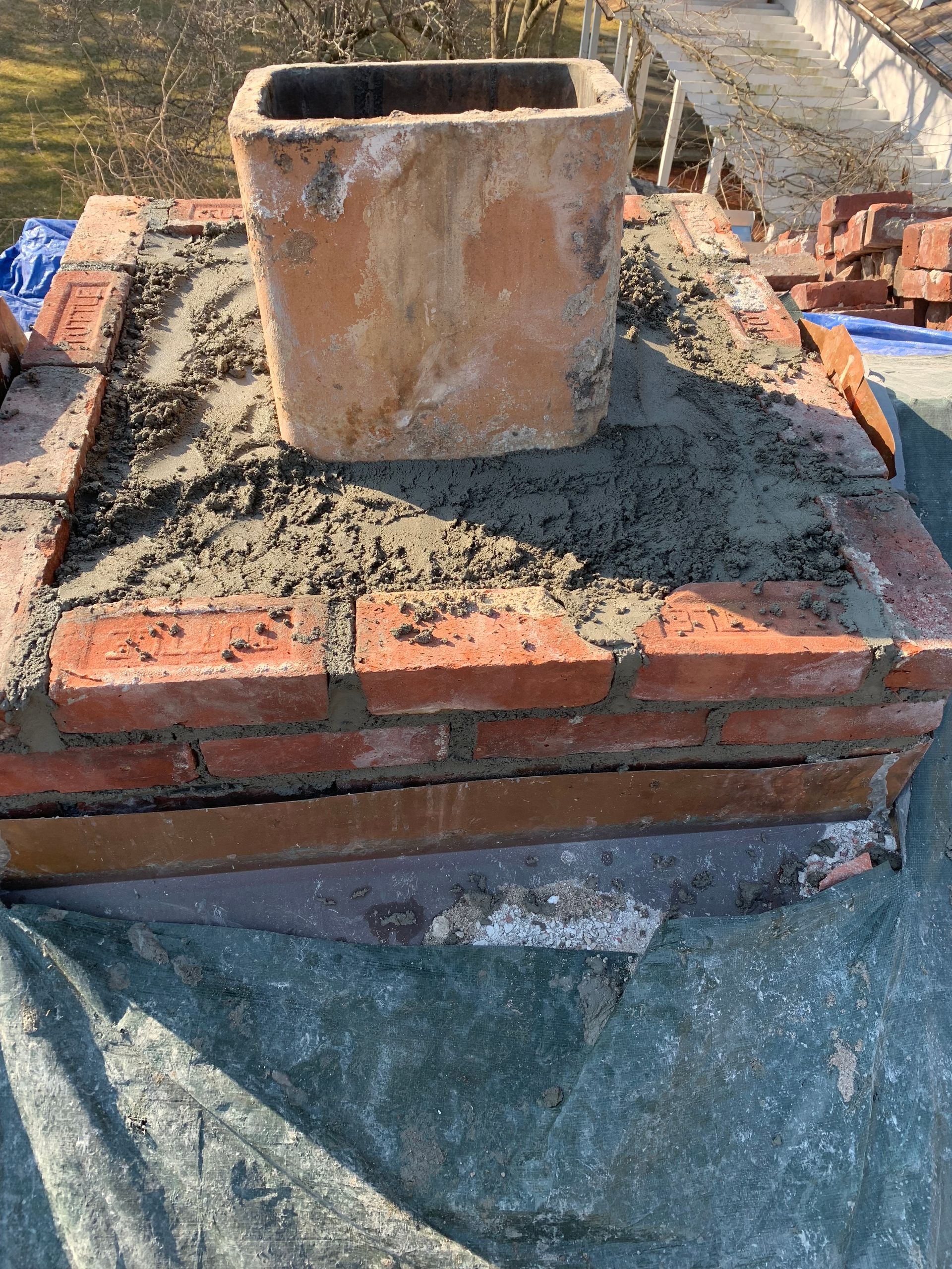 Chimney pot removal and rebuild Fairfield County CT by Executive Homes
