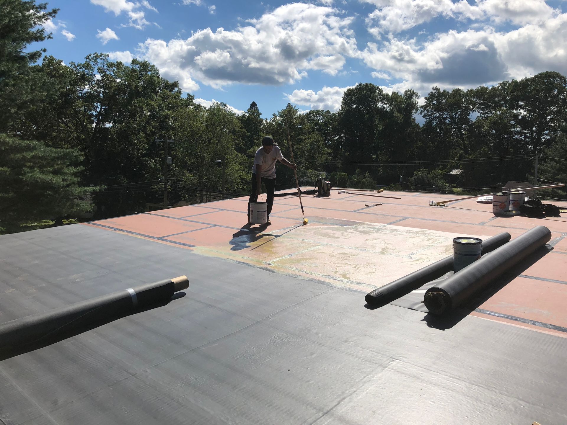 Flat EPDM roof installation Fairfield County CT by Executive Homes LLC