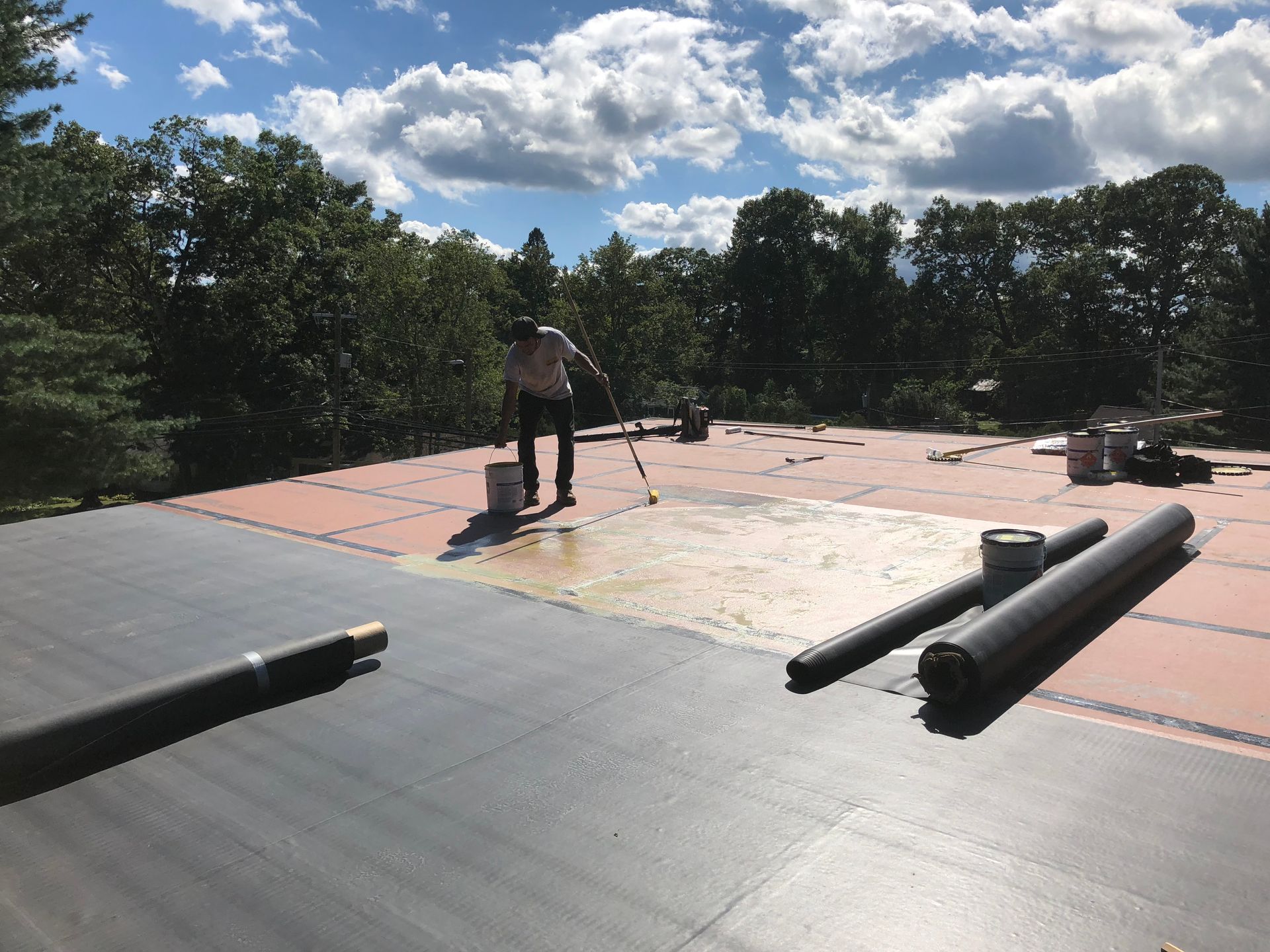 Flat roof EPDM installation Fairfield County CT by Executive Homes
