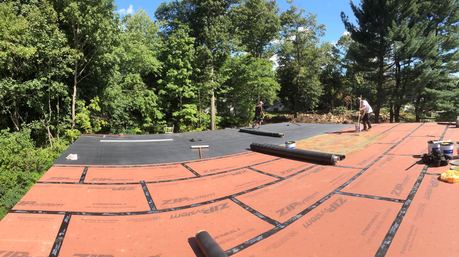 Flat roof installation completed estate CT by Executive Homes LLC