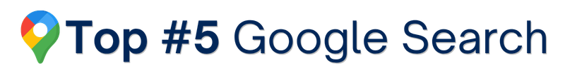 Top #5 Google Search logo with multicolor pin icon and blue text
