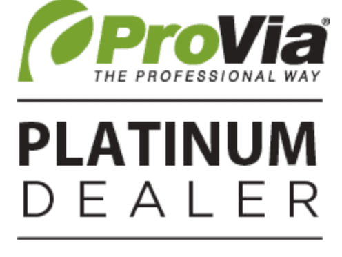 A provia platinum dealer logo on a white background