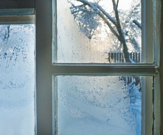 A window with frost on it