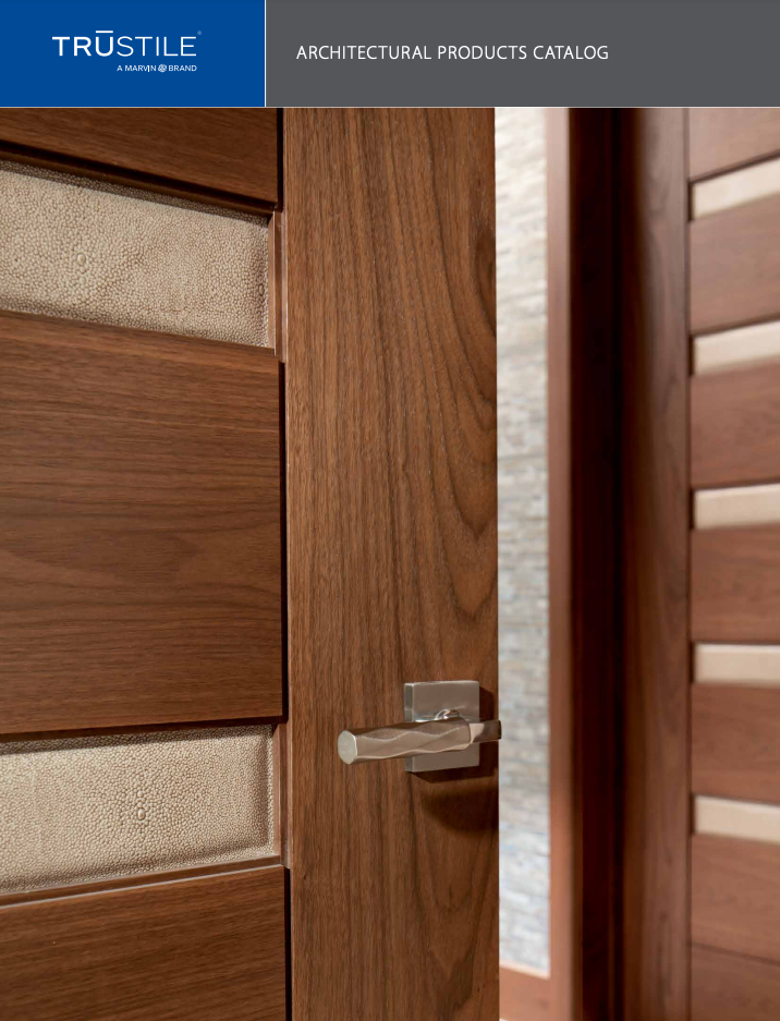 A picture of a wooden door from the trustile architectural products catalog