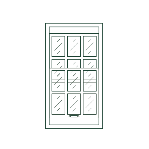 It is a drawing of a window with a lot of windows.