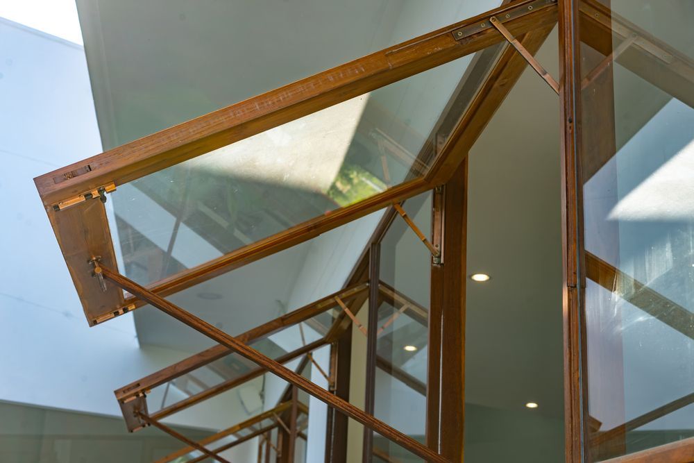 A building with a lot of windows and a canopy.